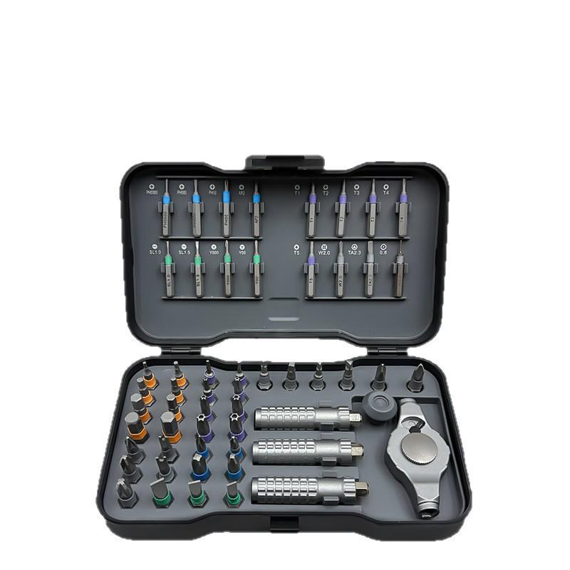 New Model 55-in-1 T-Handle Ratchet Screwdriver Set: High-Strength Multi-Purpose Household Repair Tool.