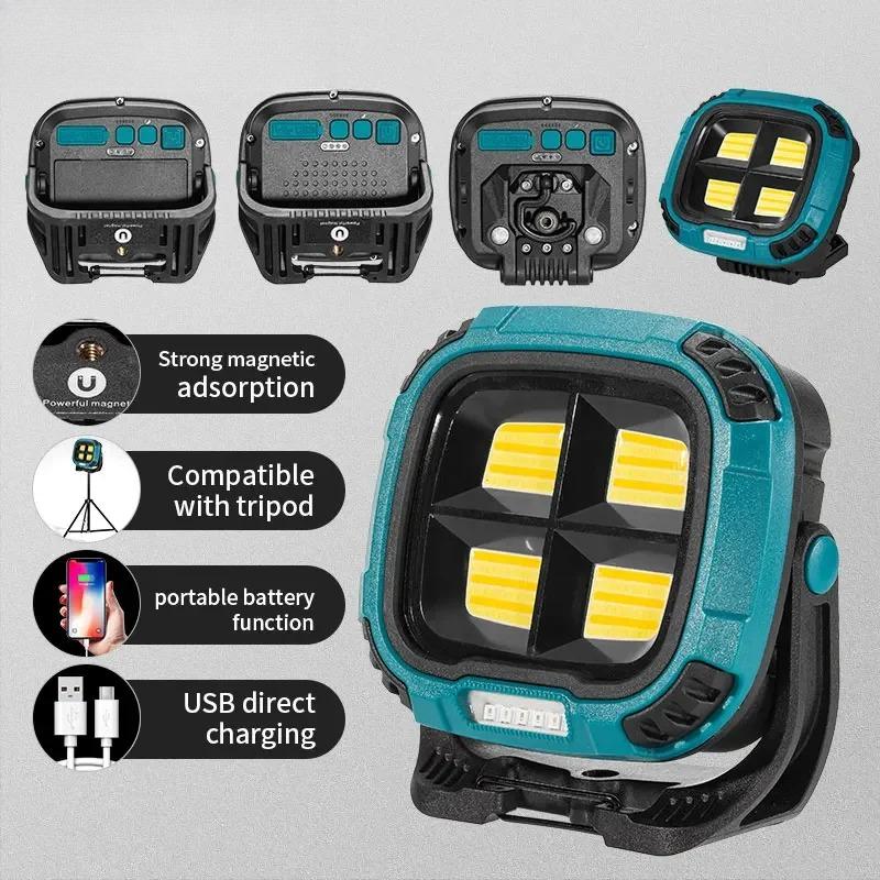 Hook Portable LED Flashlight Rechargeable Camping Hiking Fishing Light with Power Bank Strong Magnetic Adsorption Lantern
