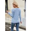 GMXIA Autumn V-Neck Loose Long Sleeve T-shirt Button Top Women