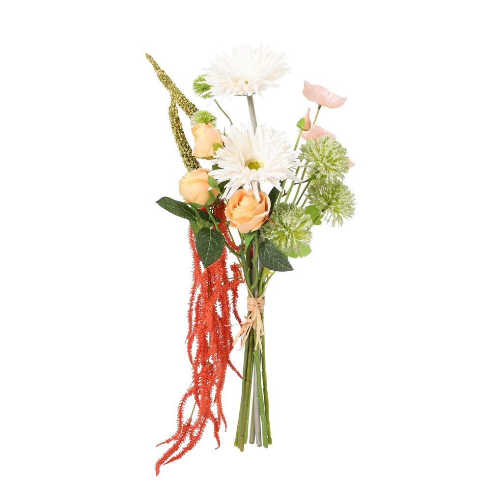 Francfranc Bouquet of Gerbera Mix In Light Green, Faux Flowers, Artificial Flowers for Interior Decoration