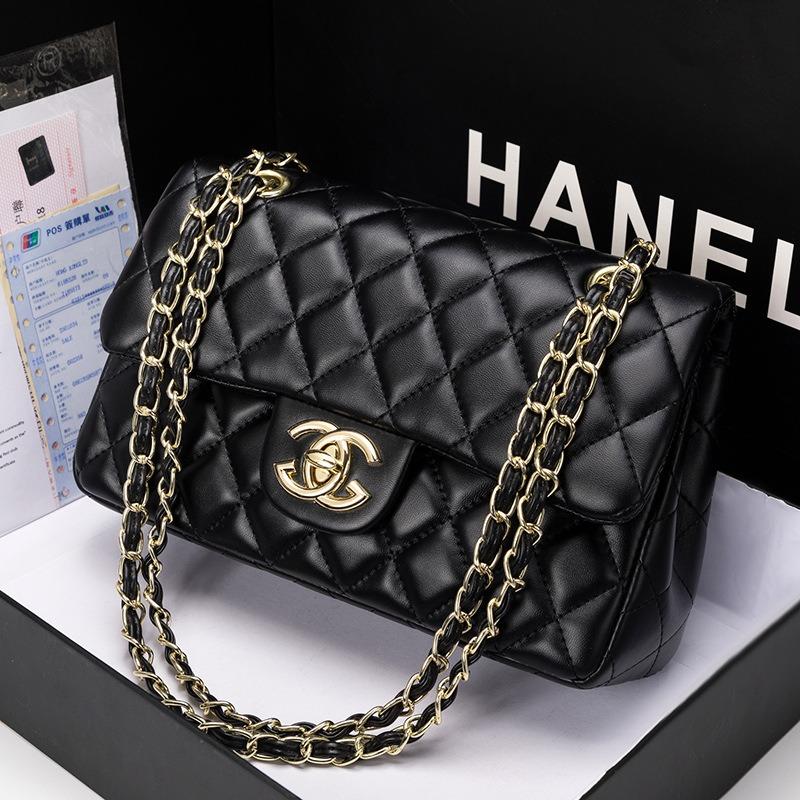 Women's bag new fashionable and versatile high-end diamond chain bag leather shoulder  bag tide