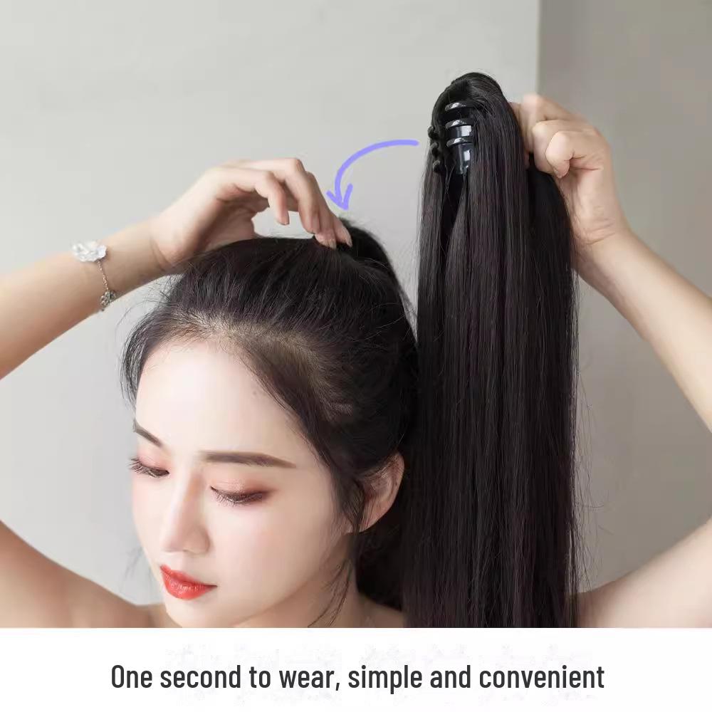 Ladies' Long Straight Hair Clip-On Ponytail Extension (Natural Look)