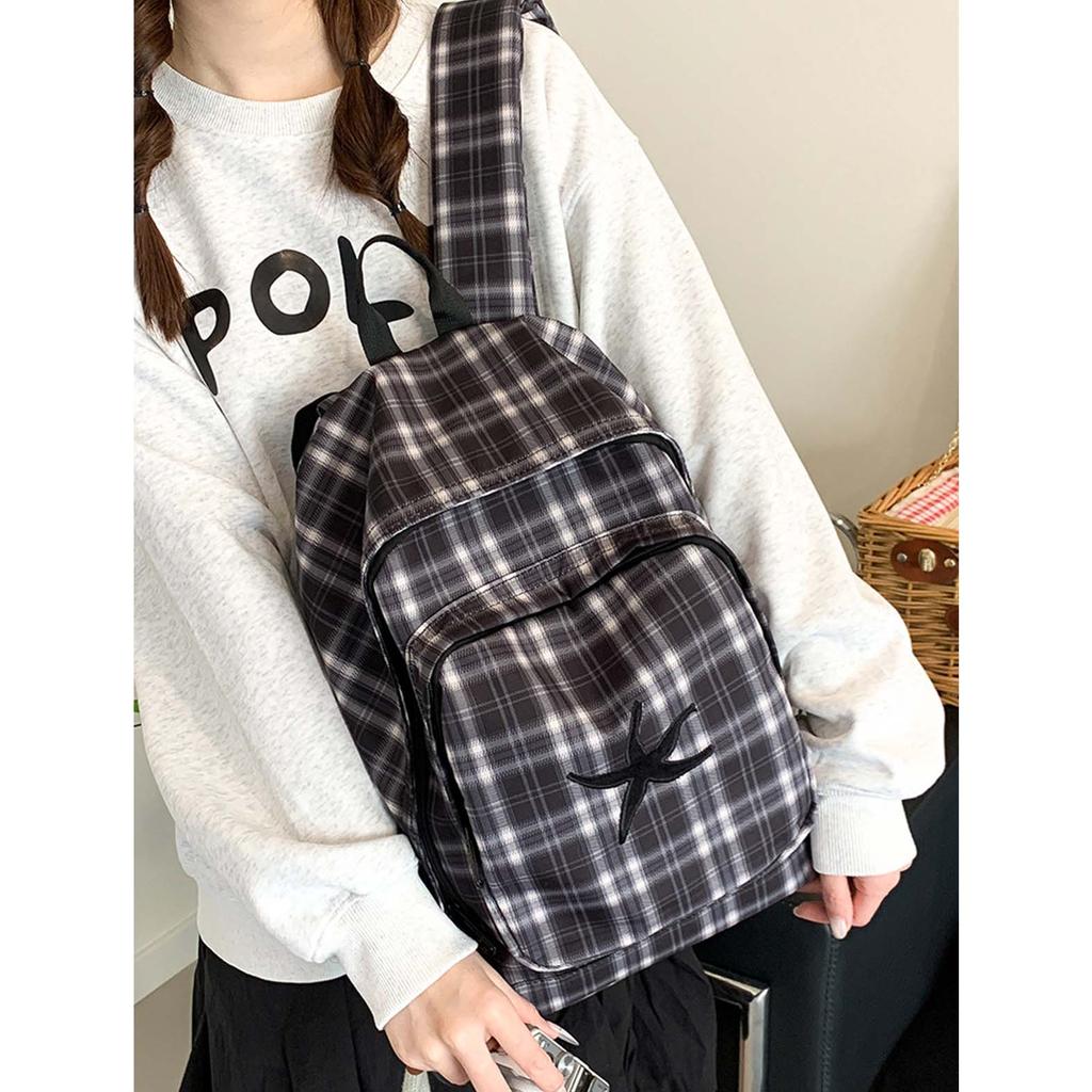 Nischen-Retro-Karorucksack im koreanischen Stil für Damen, große Kapazität, leicht, für College- und Mittelstufenschüler, für unterwegs