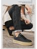 Men's Trendy Breathable White Leather Sneakers: Versatile, Thick-Soled Casual Shoes