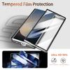 KEYSION PU Leather Phone Case for Samsung Galaxy Z Fold 7 6 5 4 3 Shockproof Cover With Magnetic Card Holder Bag Hinge Screen Protector