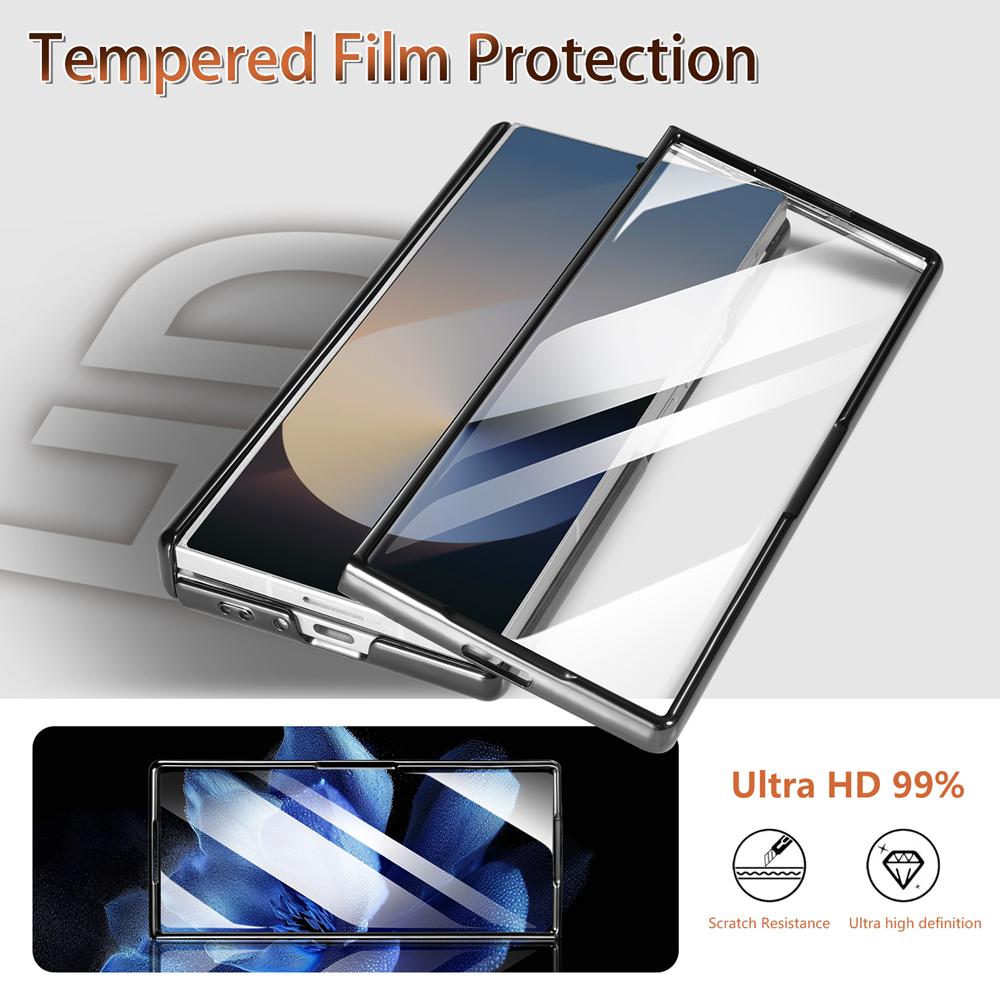 KEYSION PU Leather Phone Case for Samsung Galaxy Z Fold 7 6 5 4 3 Shockproof Cover With Magnetic Card Holder Bag Hinge Screen Protector