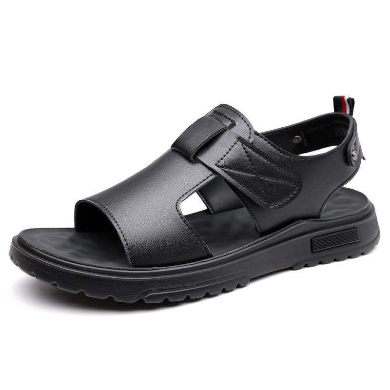 Men's Sandals Fashion Business Leather Sandals Non Slip Platform Sandals for Men 2025Summer Casual Beach Shoes Sandalias Hombre