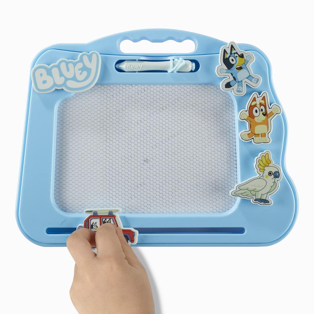 Bluey Travel Magnetic Scribbler Pad with Pen and 3 Stamps - Mess-Free