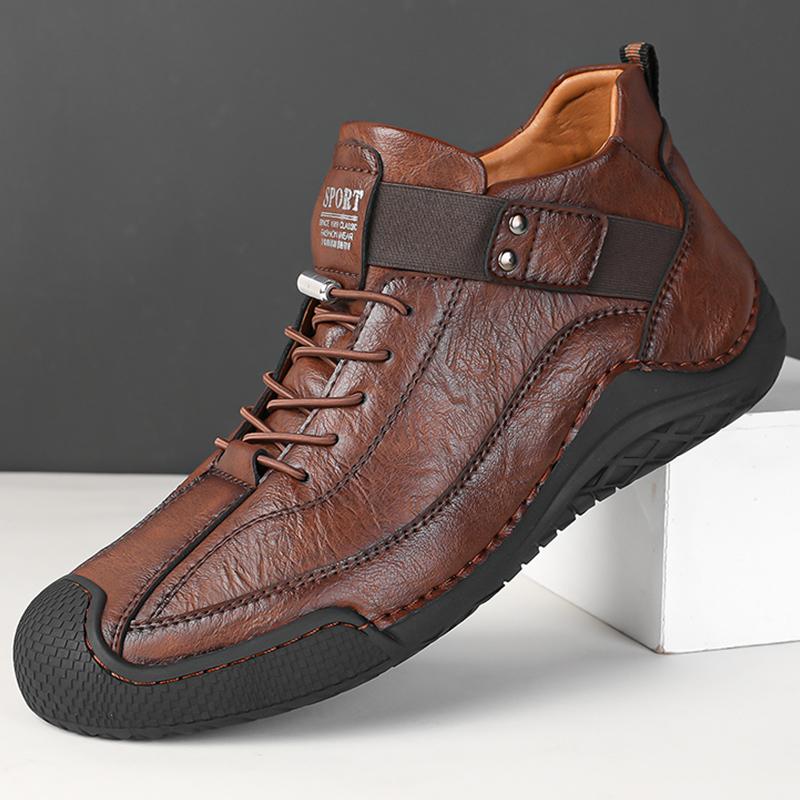 Stivali da Uomo in Pelle Fatti a Mano Stivaletti Comodi da Uomo Scarpe Casual Stivali Taglia Grande Stivali in Pelle da Uomo