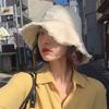 Foldable Raw Edge Fisherman Hat Sunshade Sun Protection Cap Versatile Thin Bucket Hat  Women