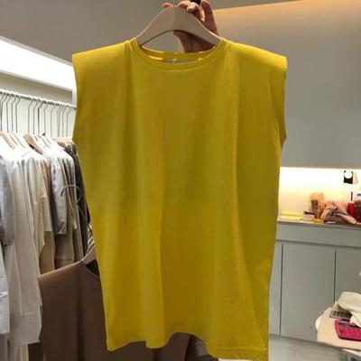 T-shirt da Donna Estiva Sottile Casual Senza Maniche Girocollo a Tinta Unita, Top a Canotta