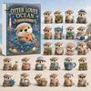 Otter Advent Calendar Otters Calendars 2026, 24 Days 2D Flat Acrylic Ornaments Christmas Miniature Animal Figures Countdown Calendar, Cute Cartoon