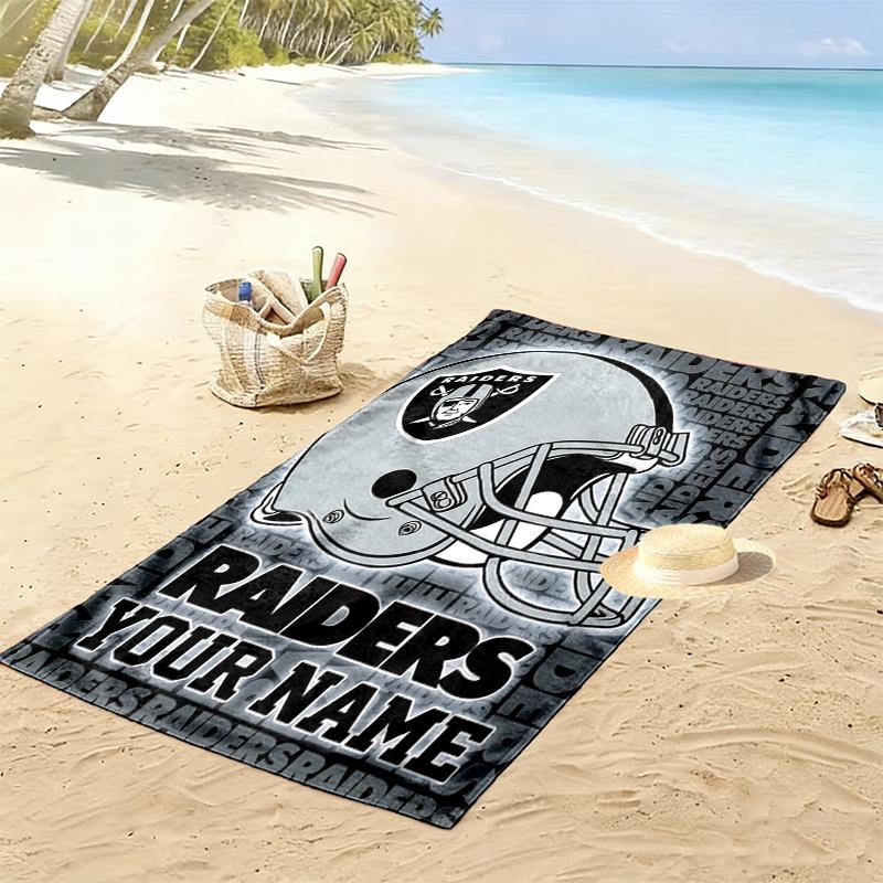 Custom NameFootball Helmet Design. Beach Towel Soft Microfiber Summer Towel Quick Dry Absorbent Towel for Beach Swimming Pool Travel