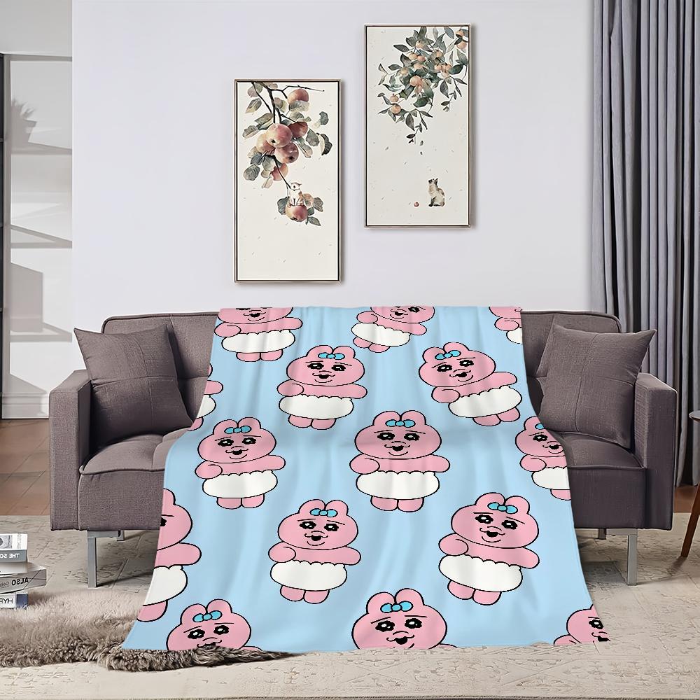 Blanket For Soft Cartoon O-Opanchu Throw Blanket for Picnic U-Usagi Bed Sofa Home Bedroom Cute Cozy Warm Bunny Comfortable
