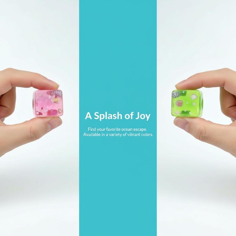 Creative Ocean Theme Slow Rebound Toy Ice Cube Shaped Stress Relief Squeeze Toy Kids And Adults Squeeze Relax Gifts