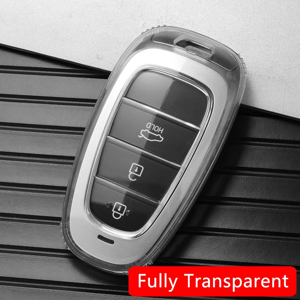 Clear Transparent Tpu Car Smart Key Cover Case For Hyundai Sonata Tucson Santa Fe Cruz Ioniq 5 Palisade Nexo Accessories