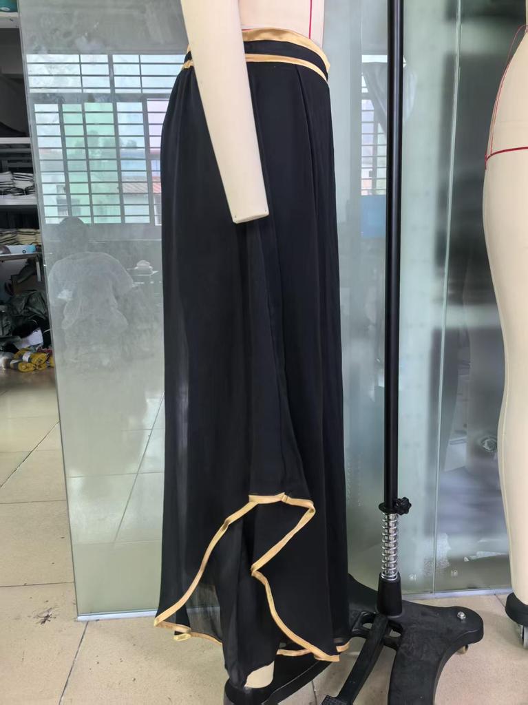 2026 Women's European & American Patchwork Chiffon High-Waisted Wide-Leg Pants: Summer Casual Style