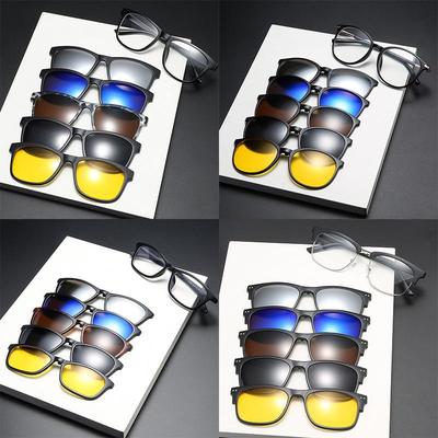 Nuovi occhiali da sole polarizzati con clip magnetica, set da cinque pezzi per uomo e donna