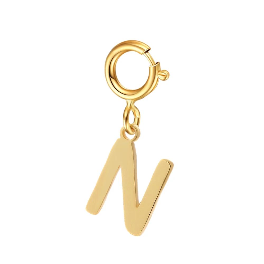 spring buckle Letter Charms Pendant initial charms pendant for Women Necklace earring Zircon keychain DIY accessories Wholesale