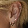 Orecchini a lobo mini geometrici in Argento Sterling 925 placcati Oro 18K per Donna Pavimentati con Zirconi 5A Piccoli Gioielli Quotidiani