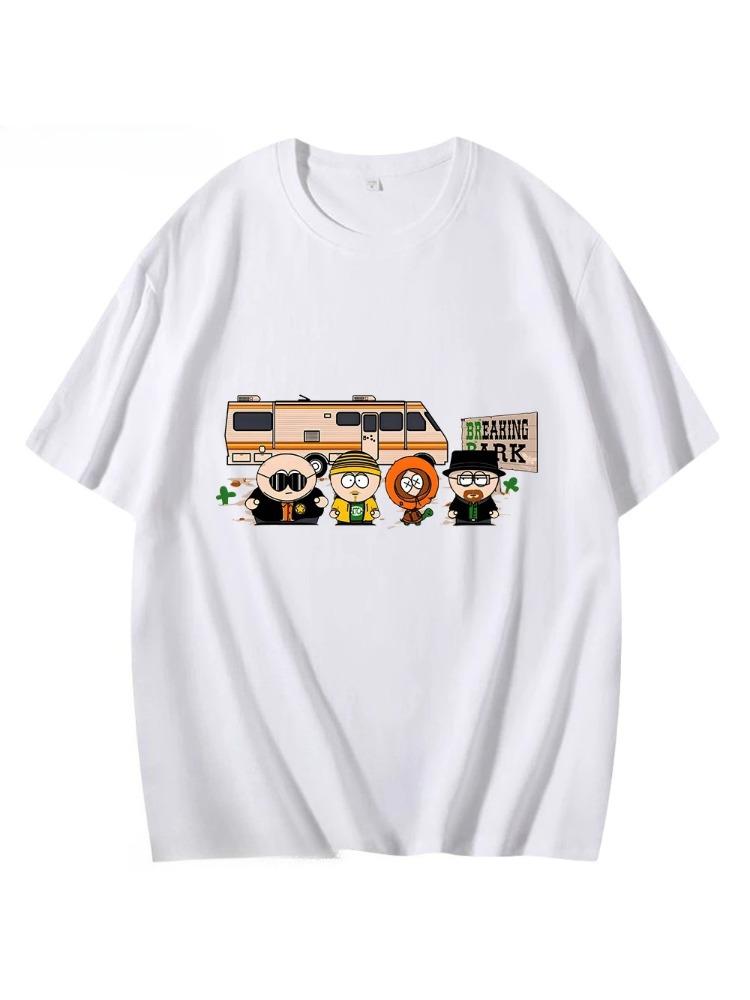Breaking Bad Shirt Park Print T-Shirt Herrenmode Kleidung Chicken Brothers Sommer T-Shirts Y2k Oberteil Streetwear Damen