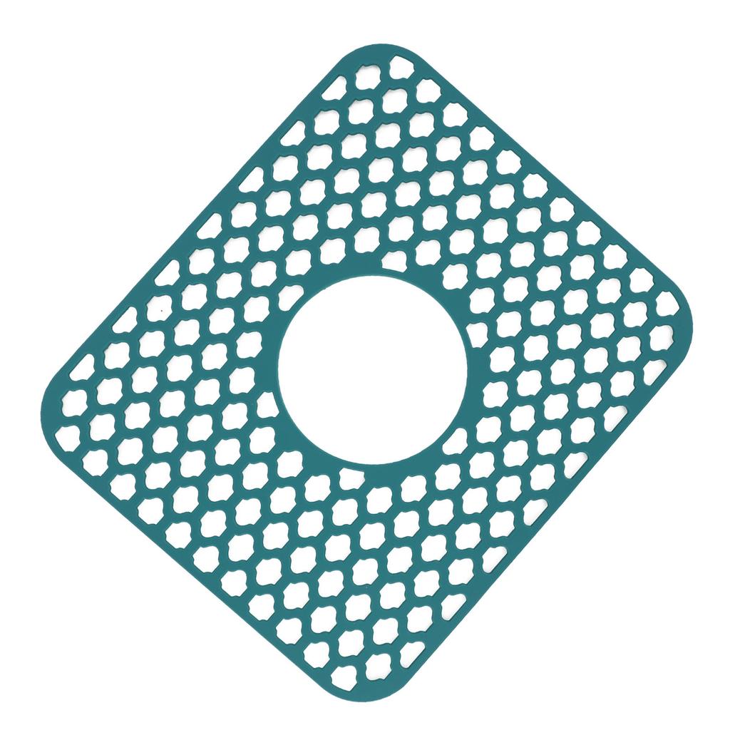 Ochraniacz zlewu do kuchni Silikonowa mata antypoślizgowa odporna na ciepło na dno zlewu z centralnym odpływem Farmhouse ze stali nierdzewnej