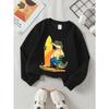European Sizes Girls' Crew Neck Fashion Sweatshirt, Western Top, Long Sleeve Casual T-Shirt