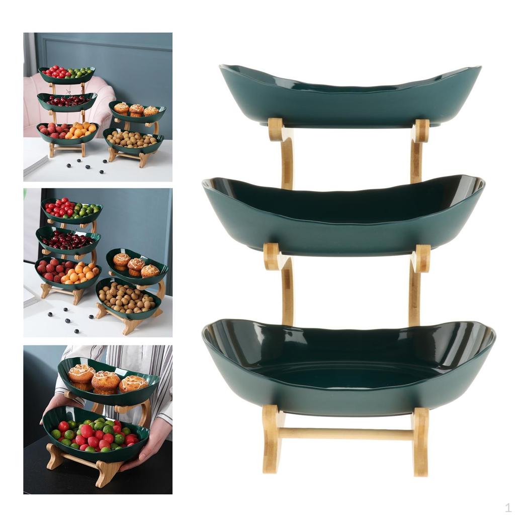 Fruit Plate Serving Bowl Food Server Display Stand Candy Shelf 2/3 Tiers