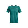 Under Armour Logo Print Crew Neck Short Sleeve T-Shirt Men Tops Aqua-Green 1370533-452