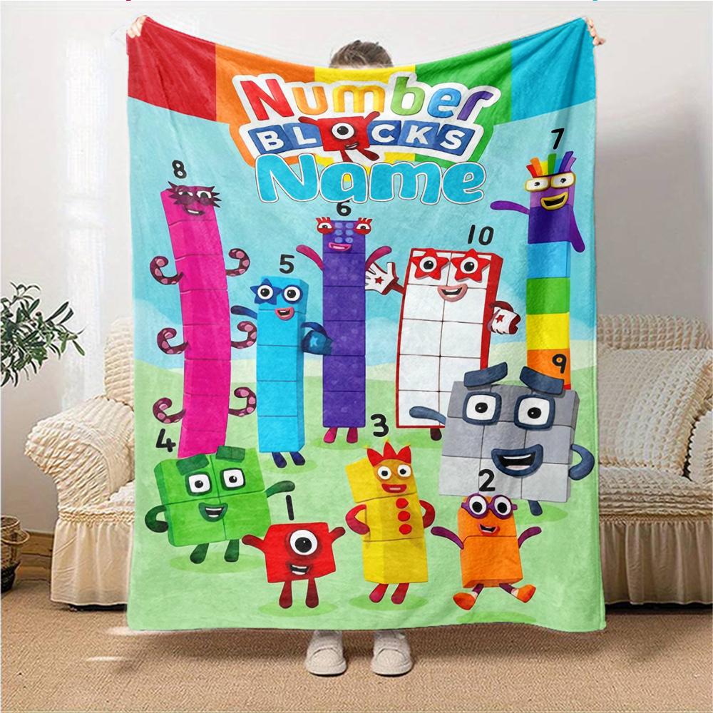 Custom Name City Colorful Cubes Party Blanket For Couch Bed Plush Cozy Fuzzy Blanket Super Soft Warm Blankets For Fall And Winter 0916152