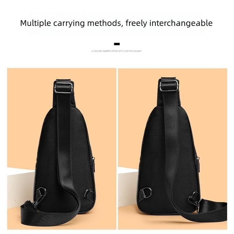 Men's Lychee Pattern Casual Breast Bag