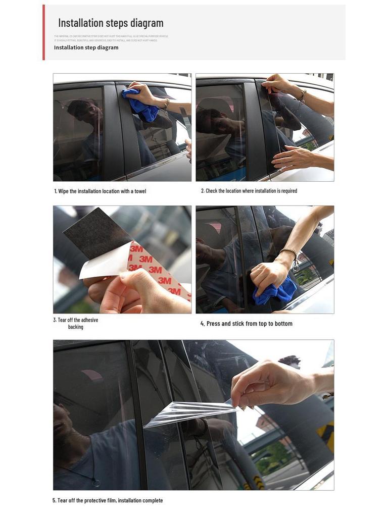 Custom Window Trim Stickers for 2020 Corolla, Levin, and RAV4 - Mirror Finish Center Pillar