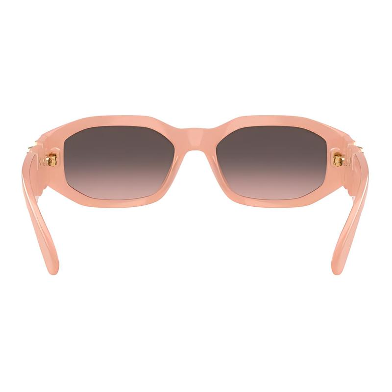 Versace Logo Detail Injection Molded Rectangular Sunglasses Women's Pink 17558282 0VE4361 539258-Pink 53