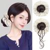 Lace Hair Bands Ponytail Holders Hair Artifact False Hair Pieces Flower Bun Head Wig  Women