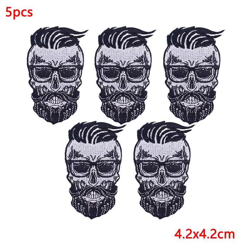 5Pcs/Lot Punk Animal Patch Iron On Embroidery Patches For Clothing Thermoadhesive Patches On Clothes Hip Hop Patch For Clothes