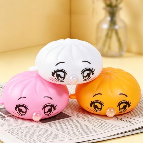 Bubble Blowing Steamed Bun Toy Cartoon Expression Dumpling Sensory Pinch Fidget Toy Stress Relief Hand Exercise Relaxation Tool
