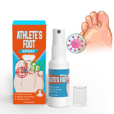 Spray per la cura dei piedi, prurito, sudorazione, desquamazione e vesciche, spray per il piede d'atleta allevia il prurito del piede d'atleta, sterilizza 30 ml