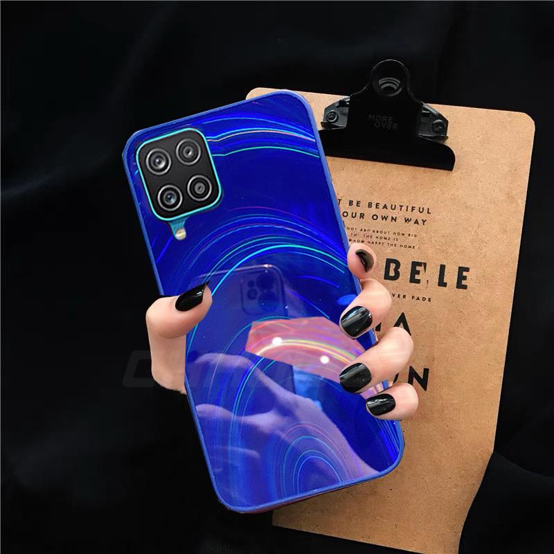 A12 Case On For Samsung Galaxy A12 Cover 6.5'' Bumper Gradient Rainbow Aurora Laser Back Cover For Samsung A12 A 12 A125F SM-A125 Soft TPU Phone Cases