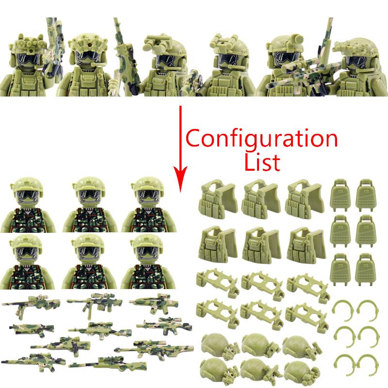 Military Special Forces MOC Building Block SWAT Ghost Commando Figures Police Soldiers Army Gun Weapons Children's Toy Gift B152
