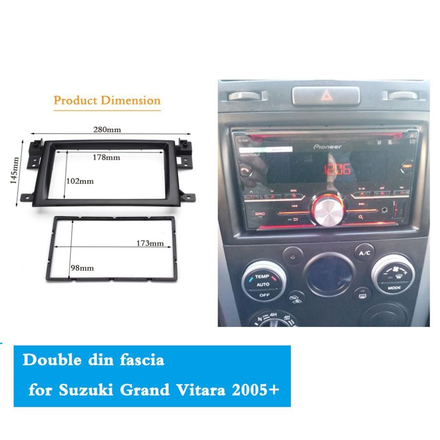 For 2005-2014 Suzuki Grand Vitara 2 DIN Stereo Radio Fascia Panel Frame Kit