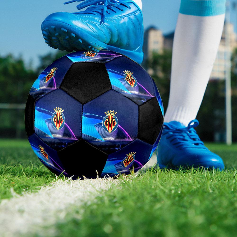 1PC Villarreal football size 5 soccer ball PrahaIndoor Soccer Ball Colorful All Ages Machine Stitched PVC Competition Ready Durable High-Bounce