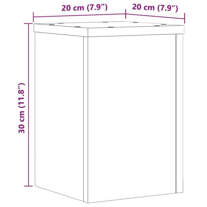 VidaXL Supports pour plantes 2 pcs chêne fumé bois d'ingénierie, support de fleurs, support de pot, support pour plantes 852901