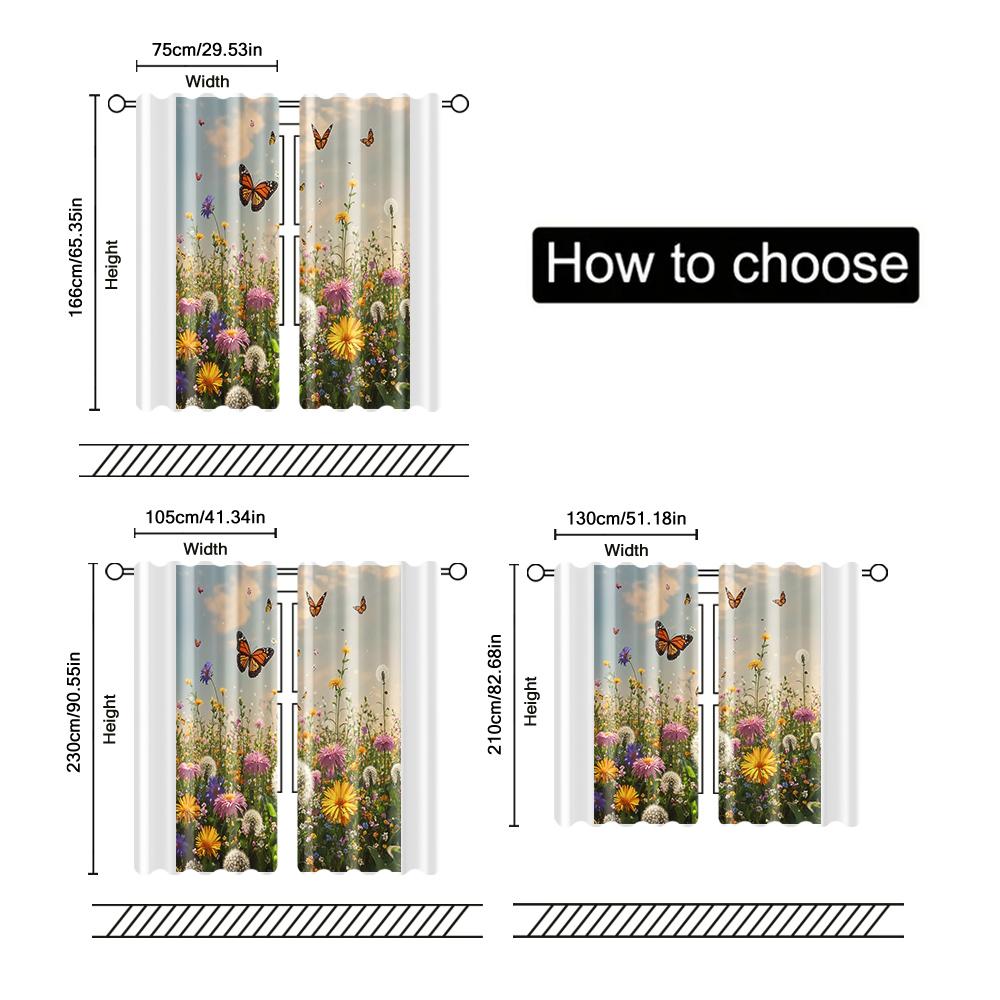 2 pcs, filtering curtains (excluding rods, non-movable, without batteries) Dandelion Design