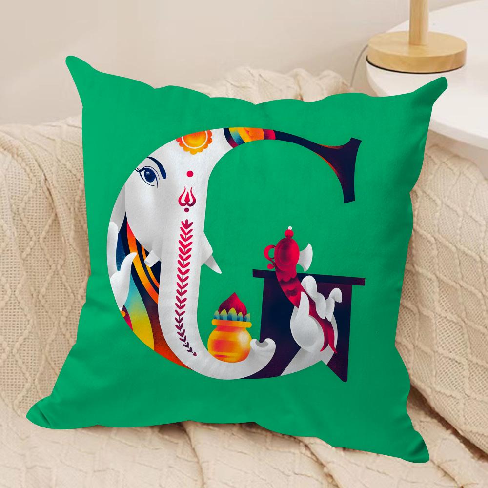Interesting Letters Cushion Cover Soft Plush Fabric DoubleSided Printed Sofa Cushion Cover for All Seasons Home Decor Gift