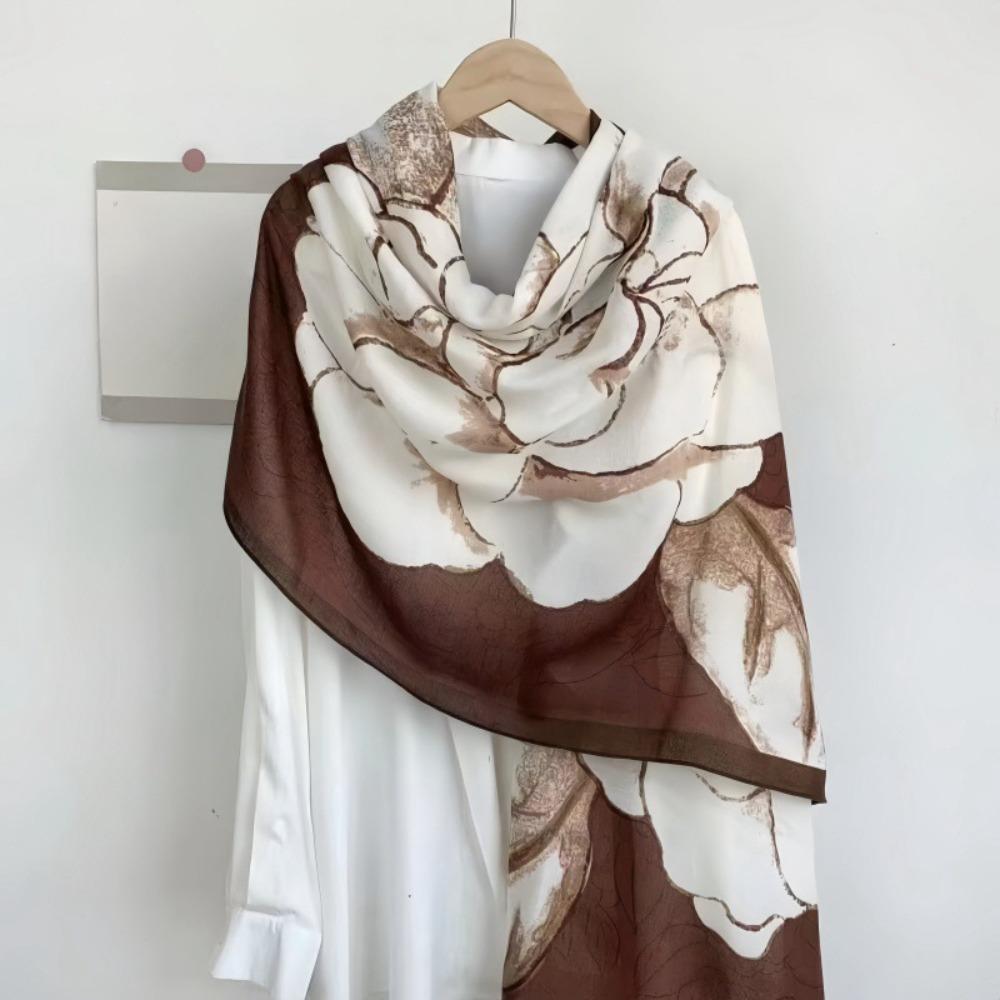 Elegant Ethnic Style Wraps Shawl Cotton-linen Printed Long Headscarf Geometric Pattern Turban Lady