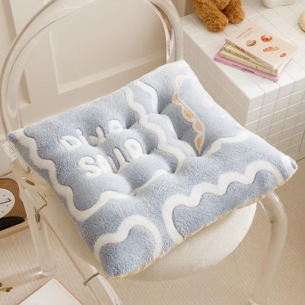 Plush Seat Cushion Square Stool Cushion Cute Back Cushion  for Home&Office