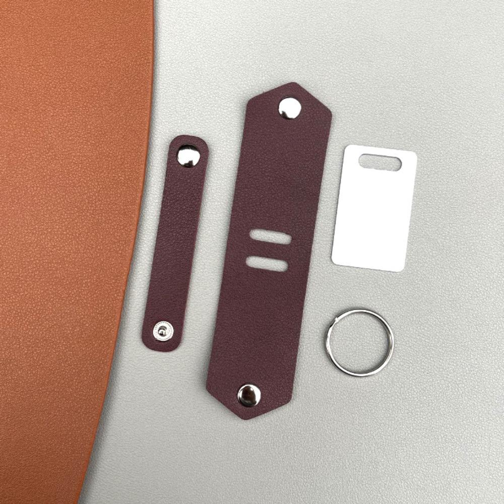 Engraved Design PU Leather Key Cover Memorial UV Color Printing Keychain  Wedding Gift