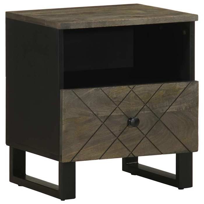 VidaXL Tables de chevet 2 pcs noir 40x33x46 cm bois de manguier solide, table d'appoint, armoire de lit, table d'appoint 4017691