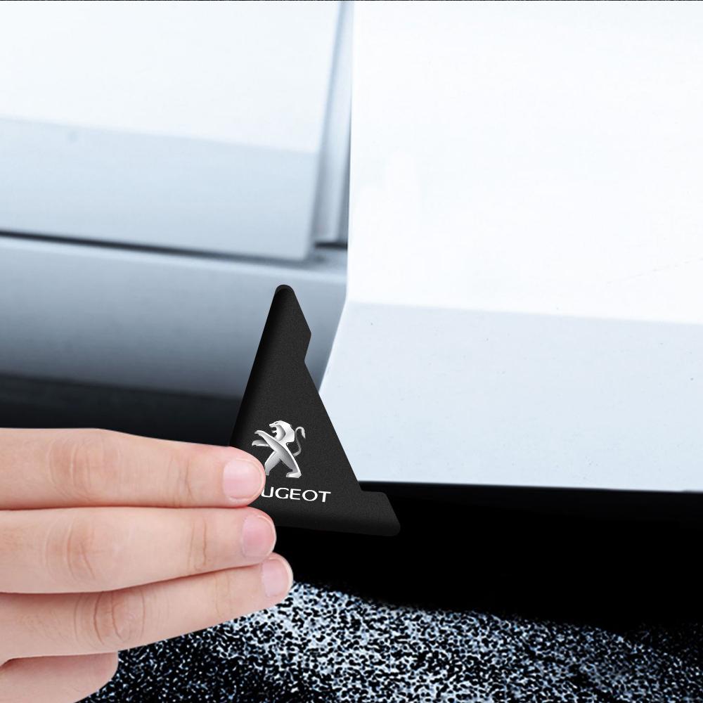 2PCS Silicone Car Badge Door Corner Cover Bumper i Crash Scratch Protector For Peugeot 408 2008 208 307 3008 Accessories