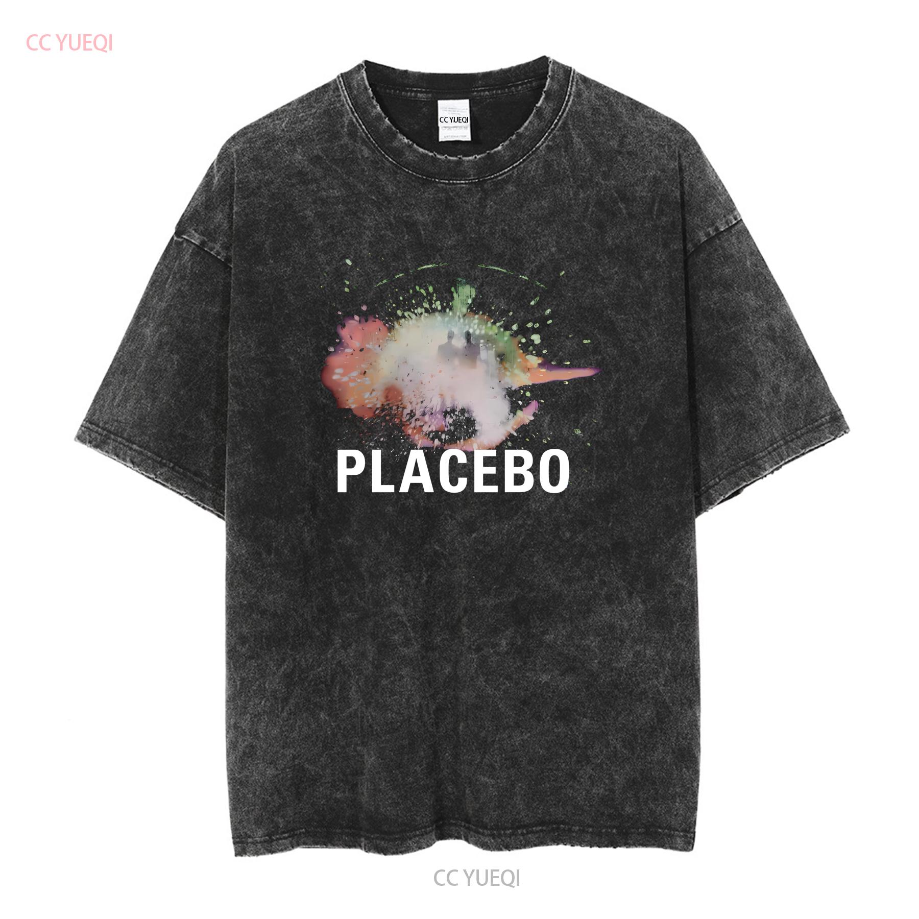 Placebo T-Shirt Laut wie Liebe UK Tour 2015 Britpop Band Herren Groß lange oder kurze Ärmel vintage Gewaschen Unisex Freizeitmode XL black